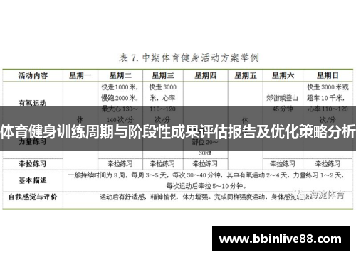 体育健身训练周期与阶段性成果评估报告及优化策略分析